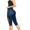 Capri Jeans Levanta Cola con Diseño Lateral Trenzado